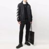 Off-White Men’ s Diagonal Stripes Jacket Loose Fit Black