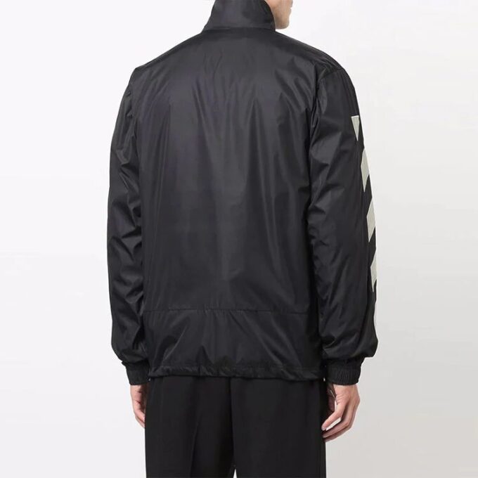Off-White Men’ s Diagonal Stripes Jacket Loose Fit Black