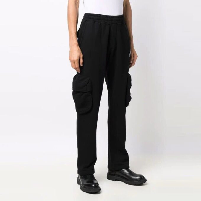 Off-White Men’ s FW21 Alphabet Logo Cargo Long Pants/Trousers Loose Fit Black