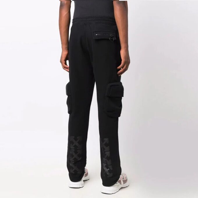 Off-White Men’ s FW21 Arrow Cargo Casual Pants/Trousers Loose Fit Black