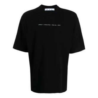 Off-White Men’ s FW21 Arrow Pattern Alphabet Short Sleeve Loose Fit Black T-Shirt Off-White Men’ s FW21 Arrow Pattern Alphabet Short Sleeve Loose Fit Black T-Shirt