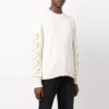 Off-White Men’ s FW21 Arrow Pattern Knit Long Sleeves Round Neck Wool Sweater White