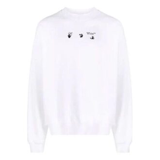 Off-White Men’ s FW21 Arrow Pattern Pullover Round Neck Loose Fit White Off-White Men’ s FW21 Arrow Pattern Pullover Round Neck Loose Fit White