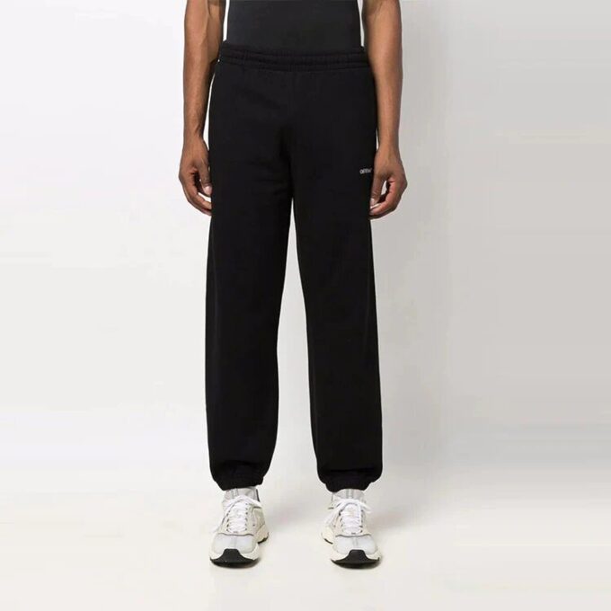 Off-White Men’ s FW21 Arrow Pattern Sports Pants/Trousers/Joggers Black