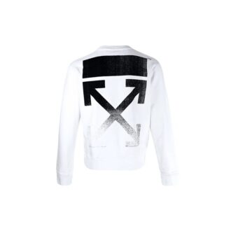 Off-White Men’ s FW21 Arrow Printing Pullover Round Neck Long Sleeves Loose Fit White Off-White Men’ s FW21 Arrow Printing Pullover Round Neck Long Sleeves Loose Fit White