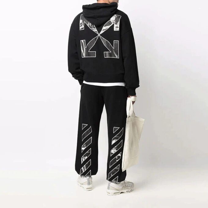 Off-White Men’ s FW21 Caravaggio Painting Bundle Feet Sports Pants/Trousers/Joggers Black