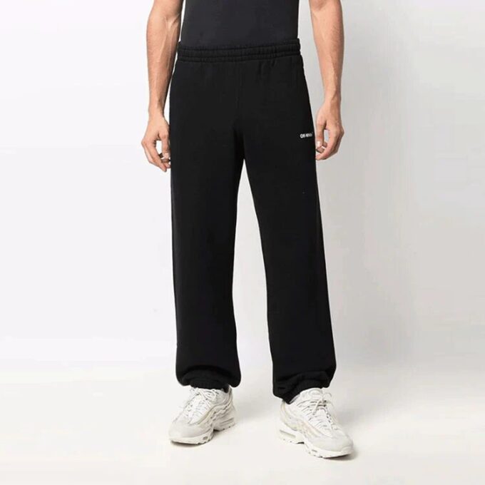 Off-White Men’ s FW21 Caravaggio Painting Bundle Feet Sports Pants/Trousers/Joggers Black