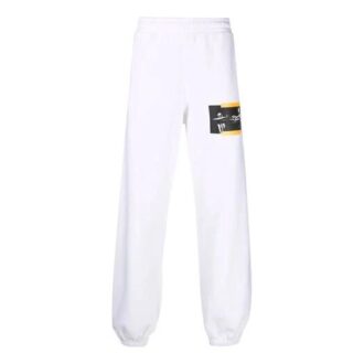 Off-White Men’ s FW21 Caravaggio Painting Printing Sports Pants/Trousers/Joggers White