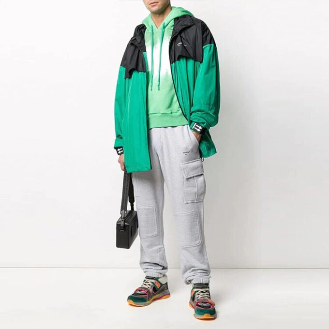 Off-White Men’ s FW21 Cargo Pocket Sports Pants/Trousers/Joggers Gray