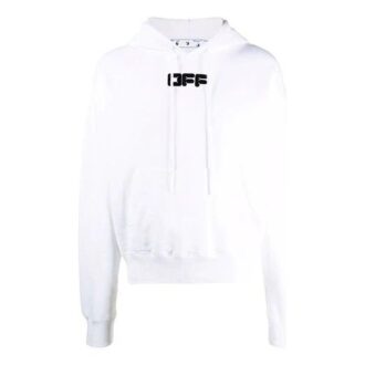 Off-White Men’ s FW21 Chest Logo Printing Drawstring Hood Long Sleeves Loose Fit White Off-White Men’ s FW21 Chest Logo Printing Drawstring Hood Long Sleeves Loose Fit White