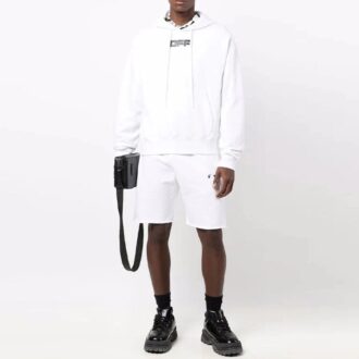 Off-White Men’ s FW21 Chest Logo Printing Drawstring Hood Long Sleeves Loose Fit White Off-White Men’ s FW21 Chest Logo Printing Drawstring Hood Long Sleeves Loose Fit White