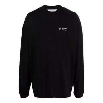 Off-White Men’ s FW21 Chest Logo Printing Round Neck Pullover Loose Fit Black Off-White Men’ s FW21 Chest Logo Printing Round Neck Pullover Loose Fit Black