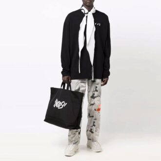 Off-White Men’ s FW21 Chest Logo Printing Round Neck Pullover Loose Fit Black Off-White Men’ s FW21 Chest Logo Printing Round Neck Pullover Loose Fit Black