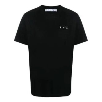 Off-White Men’ s FW21 Chest Logo Round Neck Short Sleeve Black T-Shirt Off-White Men’ s FW21 Chest Logo Round Neck Short Sleeve Black T-Shirt