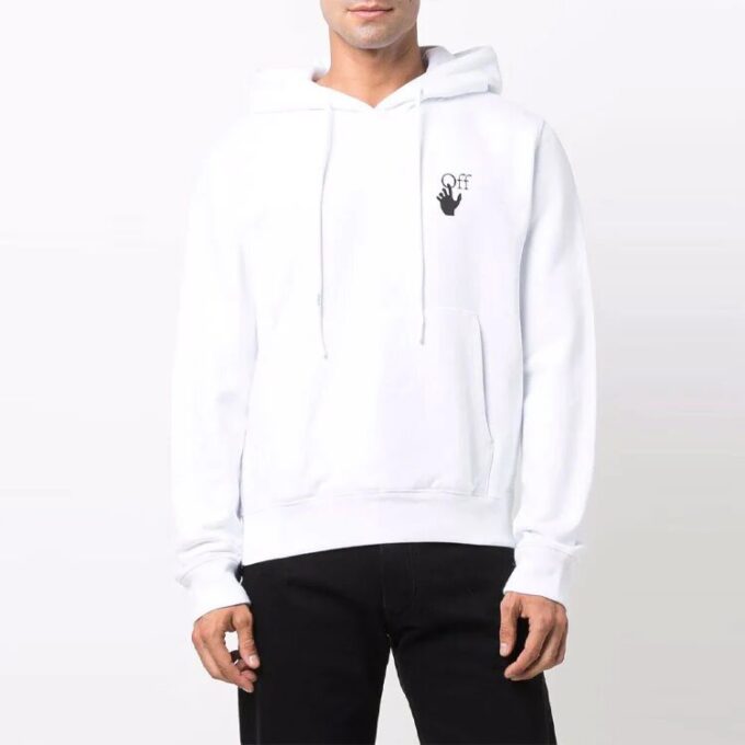 Off-White Men’ s FW21 Gradient Arrow Pattern Long Sleeves Loose Fit White