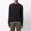 Off-White Men’ s FW21 Intarsia Pattern Long Sleeves Pullover Wool Sweater Black