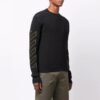 Off-White Men’ s FW21 Intarsia Pattern Long Sleeves Pullover Wool Sweater Black