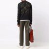 Off-White Men’ s FW21 Intarsia Pattern Long Sleeves Pullover Wool Sweater Black
