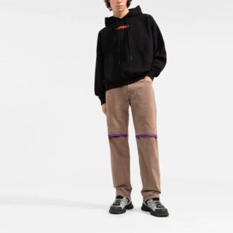 Off-White Men’ s FW21 Logo Alphabet Arrow Pattern Printing Pullover Loose Fit Black Off-White Men’ s FW21 Logo Alphabet Arrow Pattern Printing Pullover Loose Fit Black