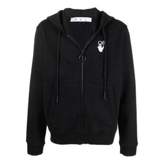 Off-White Men’ s FW21 Logo Arrow Pattern Zipper Loose Fit Black Off-White Men’ s FW21 Logo Arrow Pattern Zipper Loose Fit Black
