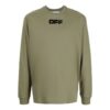 Off-White Men’ s FW21 Logo Printing Long Sleeves Loose Fit Green