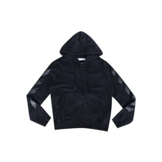 Off-White Men’ s FW21 Logo Printing Zipper Slim Fit Version Black