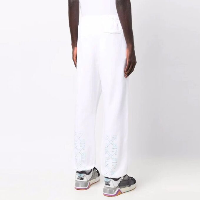 Off-White Men’ s FW21 Logo Sports Pants/Trousers/Joggers White