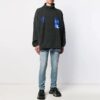 Off-White Men’ s FW21 Pattern High Collar Long Sleeves Loose Fit Black Gray