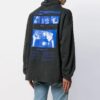Off-White Men’ s FW21 Pattern High Collar Long Sleeves Loose Fit Black Gray
