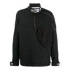 Off-White Men’ s FW21 Pocket Detail Half Zipper Fleece Pullover Loose Fit Black