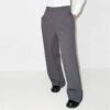 Off-White Men’ s FW21 Solid Color Straight Suit Casual Long Pants/Trousers Loose Fit Gray