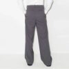 Off-White Men’ s FW21 Solid Color Straight Suit Casual Long Pants/Trousers Loose Fit Gray