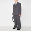 Off-White Men’ s FW21 Solid Color Straight Suit Casual Long Pants/Trousers Loose Fit Gray