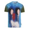 Off-White Men’ s FW21 Spray Painting Round Neck Short Sleeve Blue T-Shirt