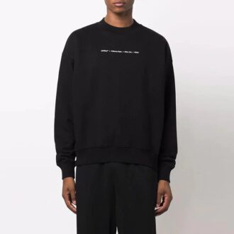 Off-White Men’ s FW21 Tornado Arrow Logo Printing Pullover Round Neck Loose Fit Black Off-White Men’ s FW21 Tornado Arrow Logo Printing Pullover Round Neck Loose Fit Black