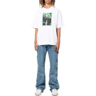 Off-White Men’ s FW22 Alphabet Printing Round Neck Short Sleeve Version White T-Shirt Off-White Men’ s FW22 Alphabet Printing Round Neck Short Sleeve Version White T-Shirt