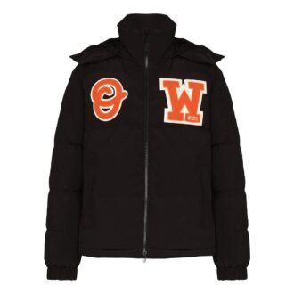 Off-White Men’ s FW22 Alphabet Zipper Hooded With Down Feather Jacket Black Off-White Men’ s FW22 Alphabet Zipper Hooded With Down Feather Jacket Black