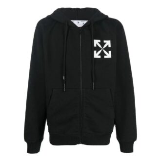 Off-White Men’ s FW22 Arrow Logo Printing Hooded Jacket Version Black Off-White Men’ s FW22 Arrow Logo Printing Hooded Jacket Version Black