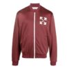 Off-White Men’ s FW22 Arrow Pattern Printing Zipper Casual Jacket Loose Fit Red