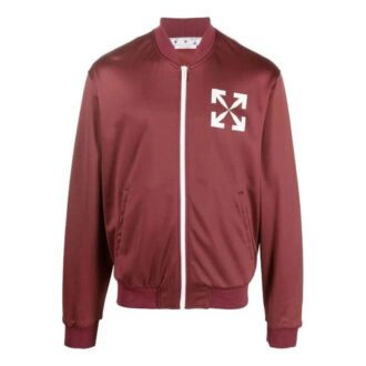 Off-White Men’ s FW22 Arrow Pattern Printing Zipper Casual Jacket Loose Fit Red Off-White Men’ s FW22 Arrow Pattern Printing Zipper Casual Jacket Loose Fit Red
