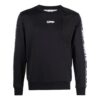 Off-White Men’ s FW22 Asymmetric Splicing Logo Webbing Round Neck Long Sleeves Black