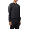 Off-White Men’ s FW22 Asymmetric Splicing Logo Webbing Round Neck Long Sleeves Black