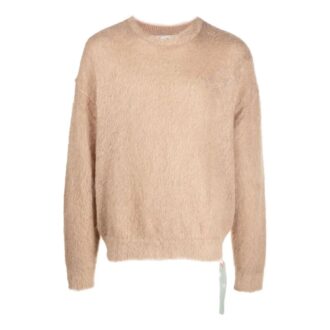 Off-White Men’ s FW22 Back Arrow Printing Round Neck Long Sleeves Pullover Wool Sweater Version Brown Off-White Men’ s FW22 Back Arrow Printing Round Neck Long Sleeves Pullover Wool Sweater Version Brown