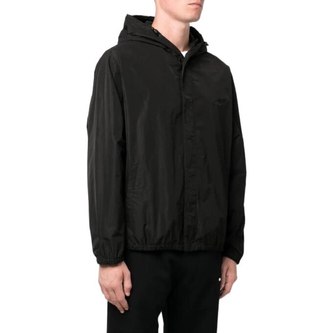 Off-White Men’ s FW22 Back Classic Logo Printing Hooded Jacket Ordinary Version Black