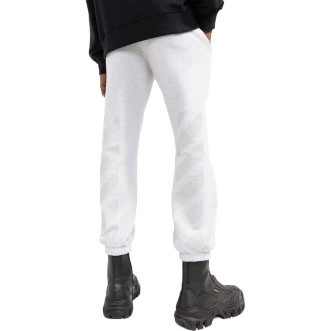 Off-White Men’ s FW22 Back Logo Printing Bundle Feet Sports Pants/Trousers/Joggers Gray