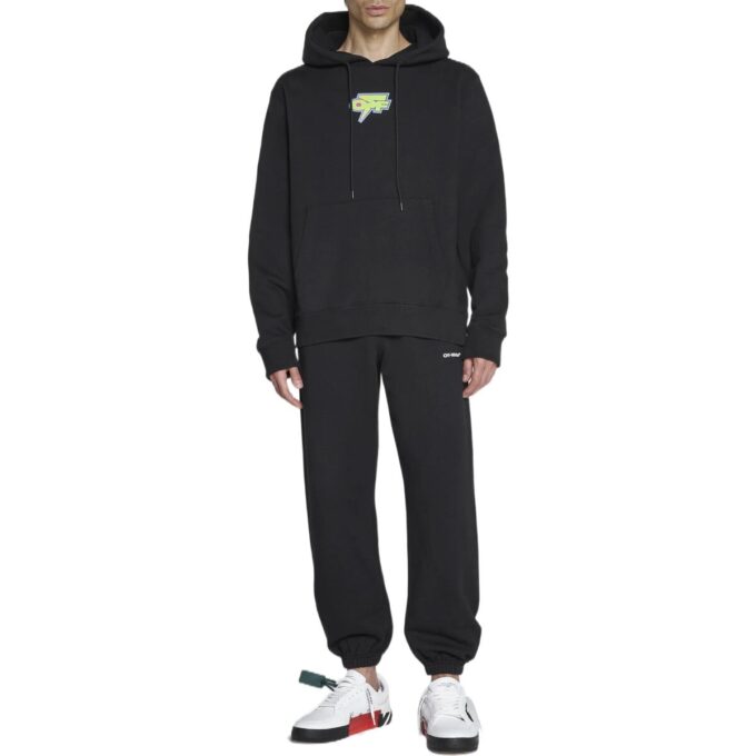 Off-White Men’ s FW22 Back Logo Printing Hooded Long Sleeves Ordinary Version Black