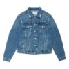 Off-White Men’ s FW22 Back Print Lapel Long Sleeves Denim Version Blue Jacket