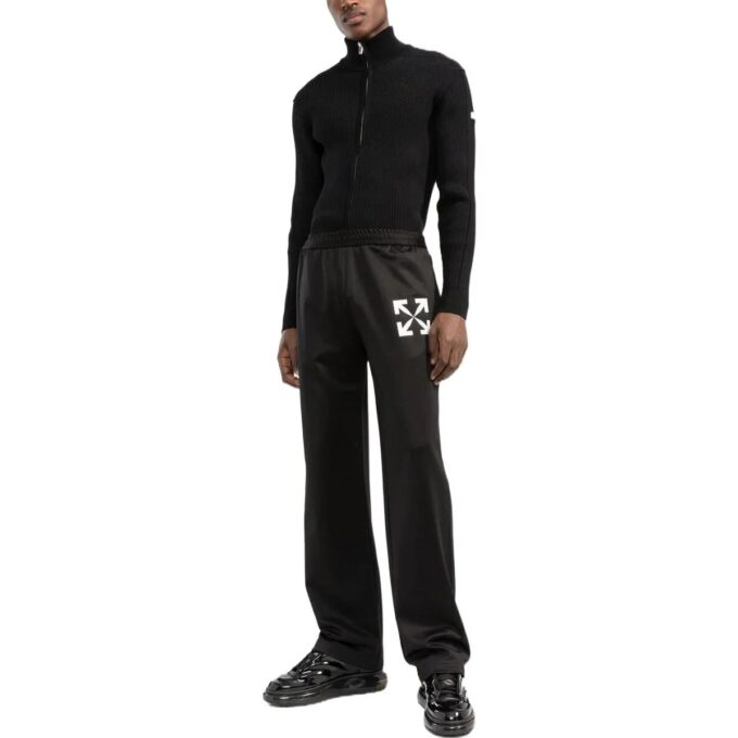 Off-White Men’ s FW22 Casual Arrow Pattern Sports Pants/Trousers/Joggers Black
