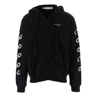 Off-White Men’ s FW22 Chain Logo Printing Zipper Loose Fit Autumn Black Off-White Men’ s FW22 Chain Logo Printing Zipper Loose Fit Autumn Black