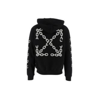 Off-White Men’ s FW22 Chain Logo Printing Zipper Loose Fit Autumn Black Off-White Men’ s FW22 Chain Logo Printing Zipper Loose Fit Autumn Black